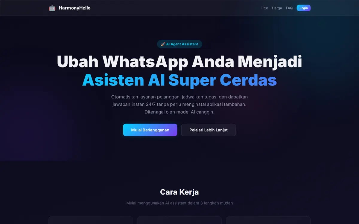 HarmonyHello — asisten AI pribadi di WhatsApp
